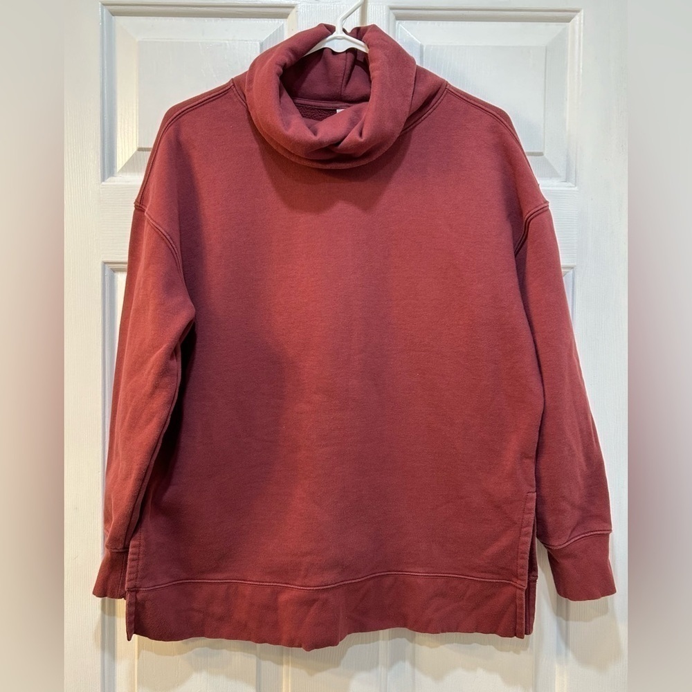 Athleta 24/7 Funnel Neck Sweatshirt Sz S Athleisure Comfort Yoga Fitness Running